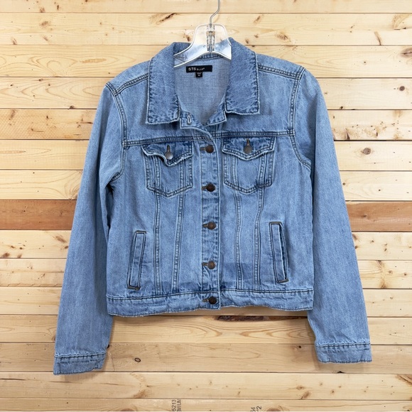 STS BLUE Light Wash Colbey Fitted 100% Cotton Denim Jean Women Jacket size M - Picture 4 of 13